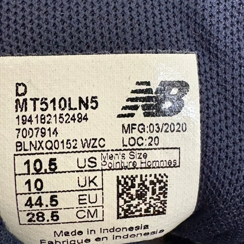 New Balance Mens 510 V5 MT510LN5 Blue Running Shoes Sneakers Size 10.5